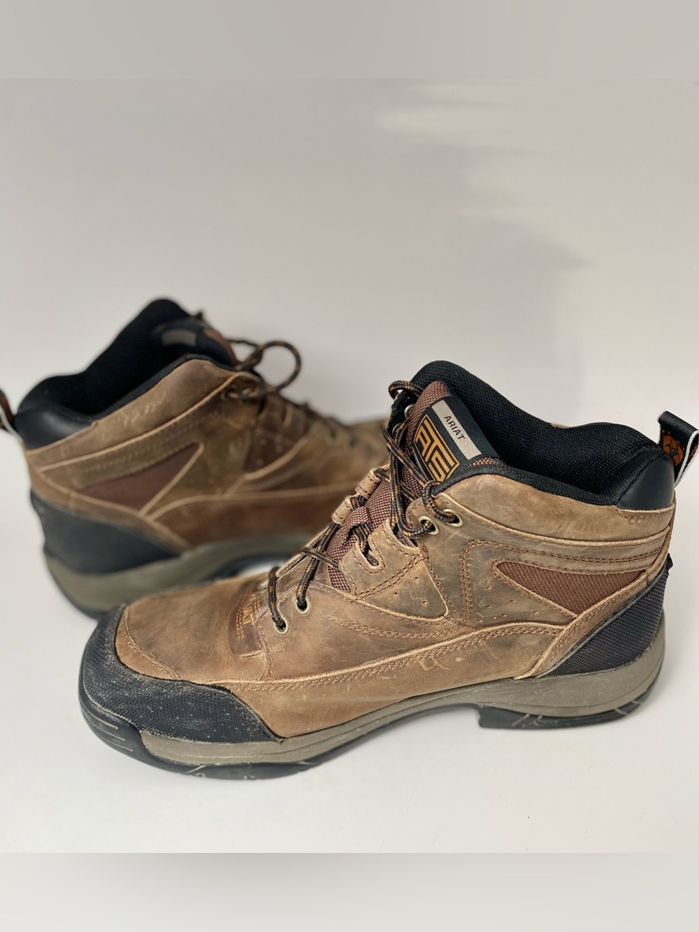 Ariat Terrain Wide Square Steele Toe Brown and Black Leather Work Boots